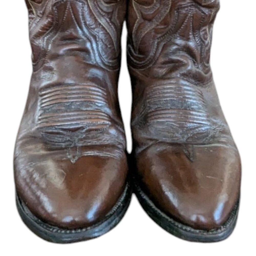 Vintage Dan Post Men's Brown Leather Western Boots - Size 8.5 D - Picture 9 of 16